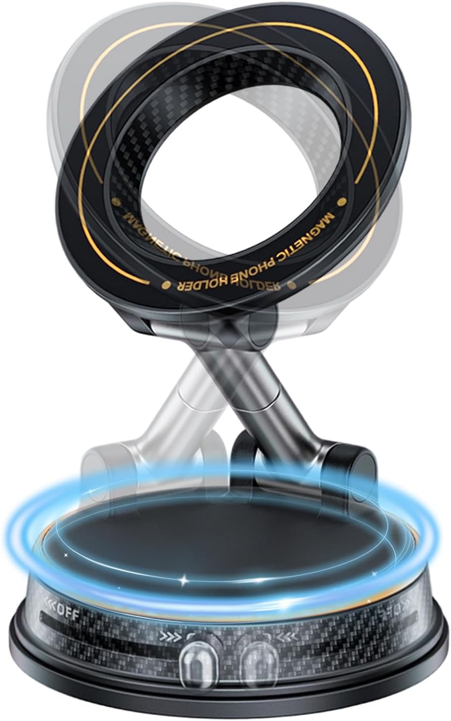 Vacuum-Lock Folding Magnetic Car Mount