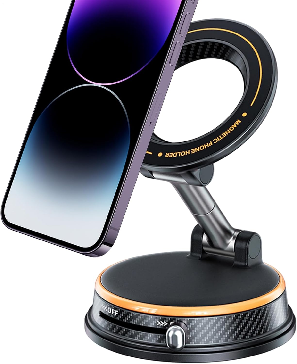Vacuum-Lock Folding Magnetic Car Mount