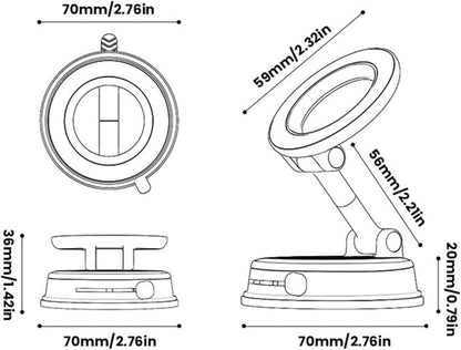 Vacuum-Lock Folding Magnetic Car Mount