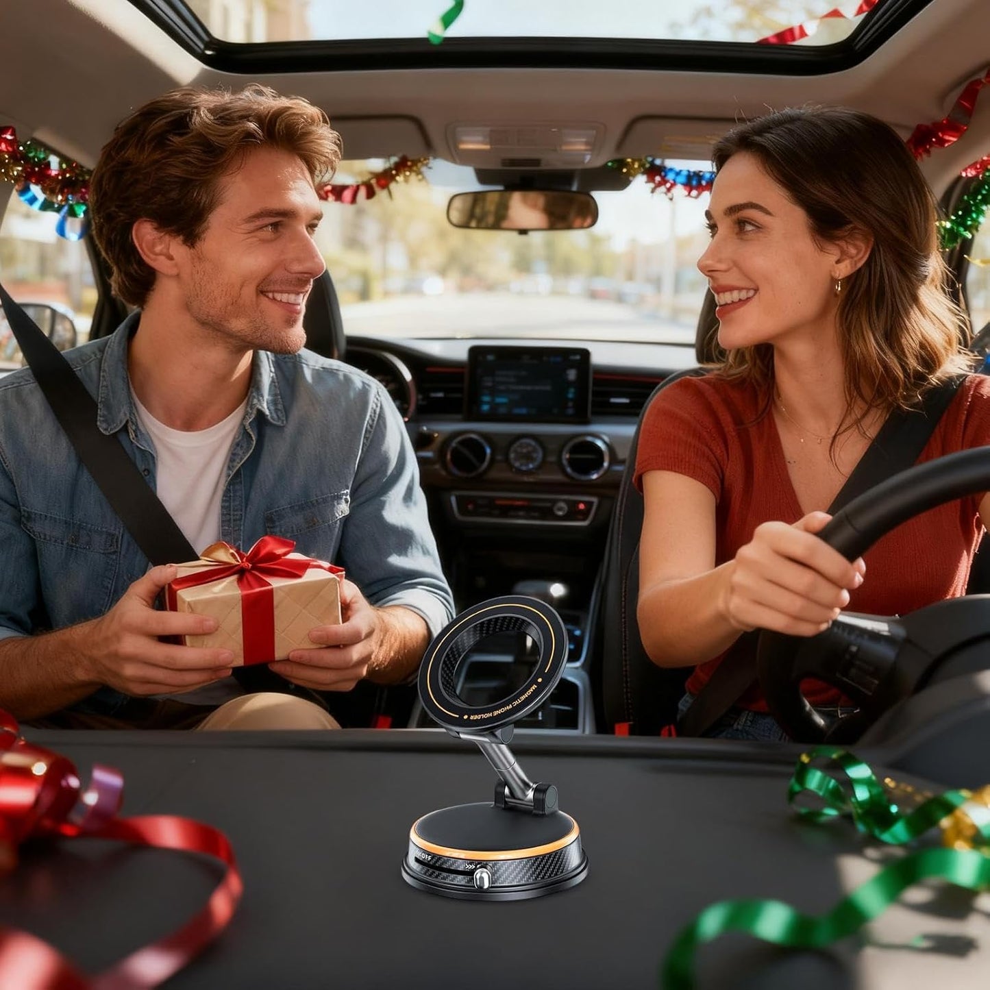 Vacuum-Lock Folding Magnetic Car Mount